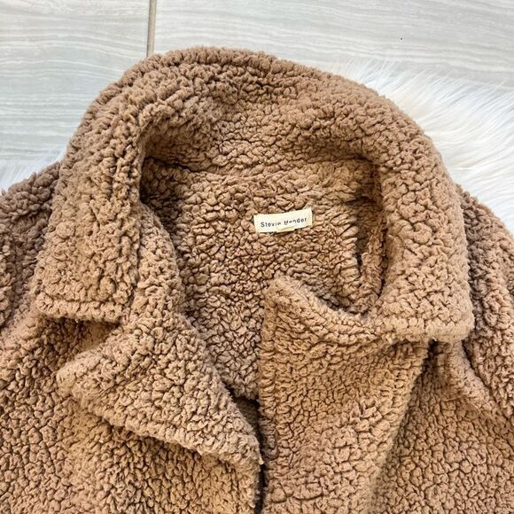 Stevie Hender Brown Sherpa Button Up Jacket - Picture 3 of 9